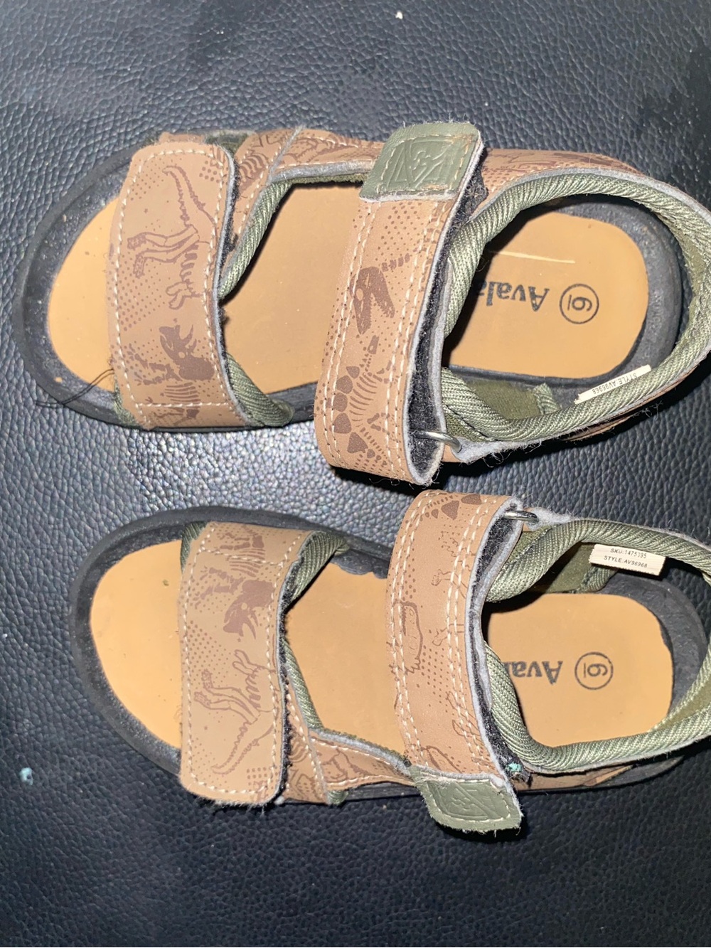 Avalon Brown & Olive Kids' Adjustable Strap Sandals